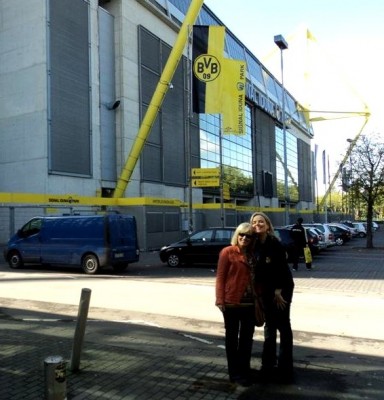 Trish and me at the Borussia Dortmund Stadium