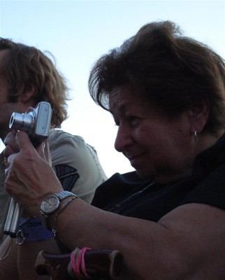 Arlene on the front row, making her pictures and video's