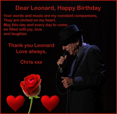 Happy Birthday dear Leonard xxx