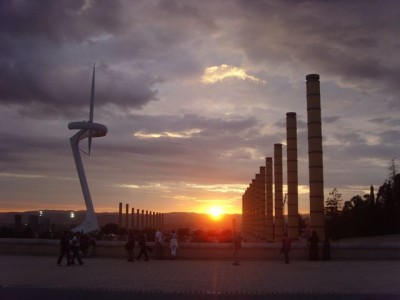 sunset outside the concert-hall