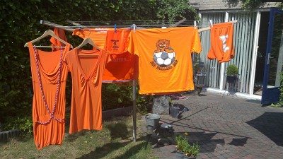 Cleaning all the orange things.